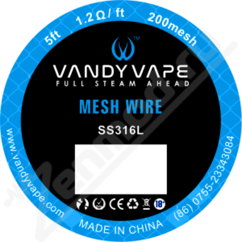Фото и внешний вид — Сетка стальная Vandy Vape SS316L Mesh wire 200 1.5м