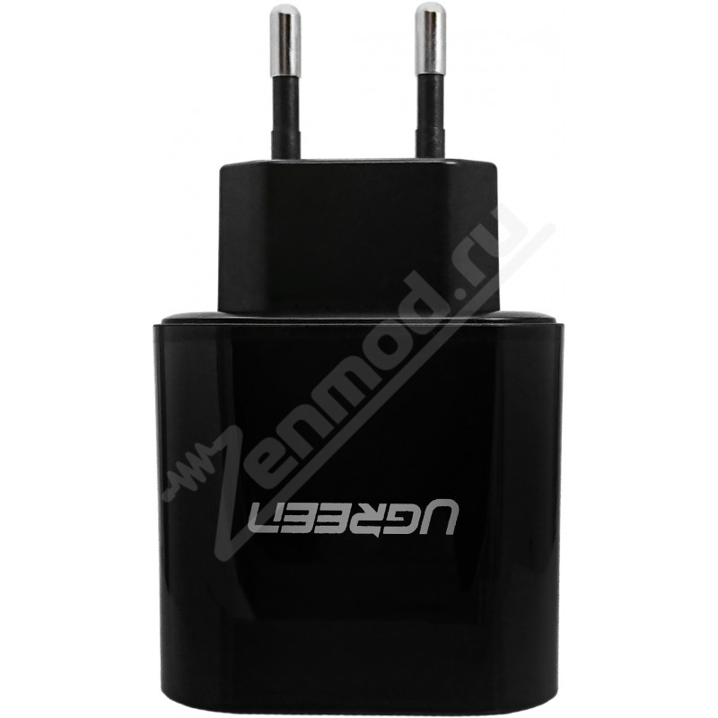 Фото и внешний вид — Адаптер 220V-USB UGREEN 2.4A+1A
