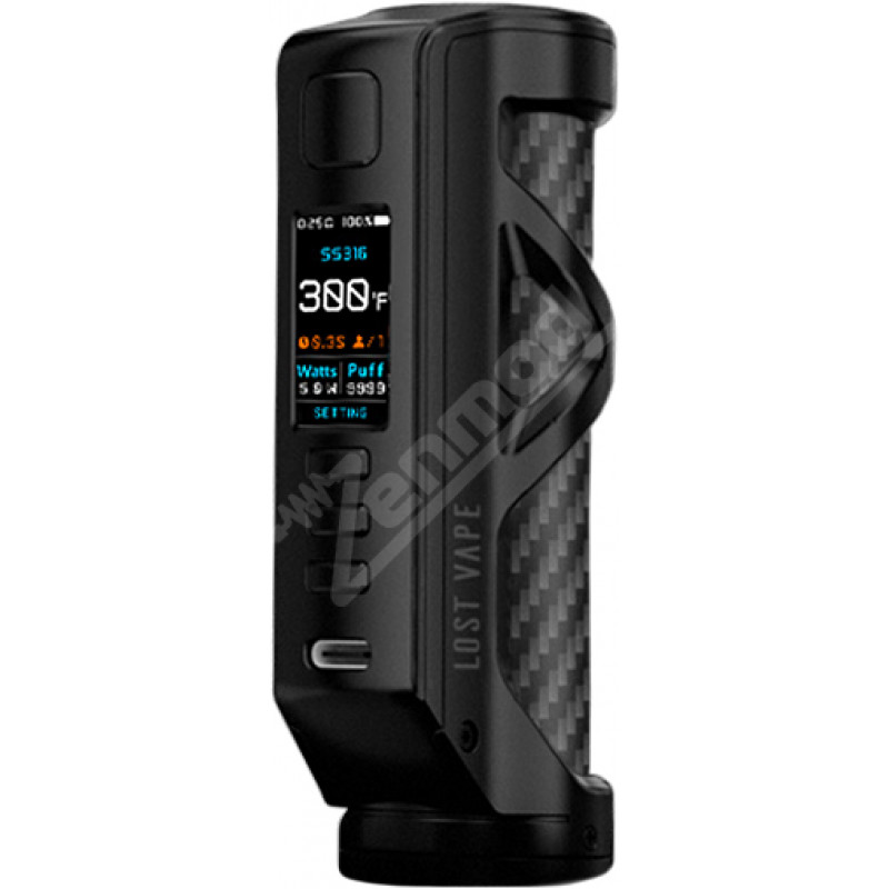 Lost Vape Cyborg Quest 100W Mod Фото и внешний вид — Lost Vape Cyborg Quest 100W Mod Matt Black Carbon Fiber